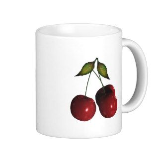 3D Halftone Cherries Coffee Mugs
