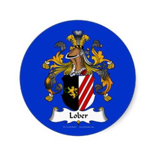 Lober Family Crest Round Sticker