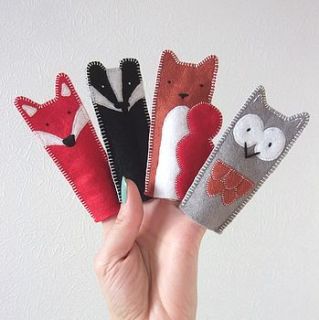 set of woodland creature finger puppets by amypanda