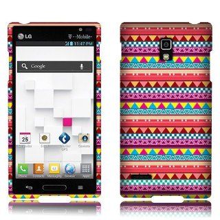 LG Optimus L9 P769 Pink Aztec Glossy Cover Cell Phones & Accessories