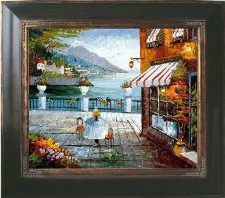 Cafe Italy   Handpainted Oil Painting on Canvas  