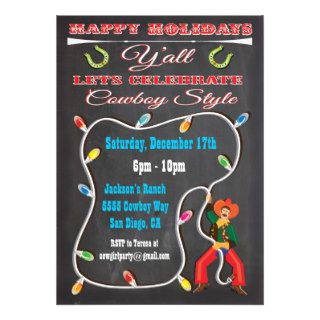 Western Cowboy Christmas Party Invitations