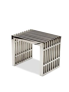 Gridiron Small Stainless Steel Bench by Pearl River Modern NY
