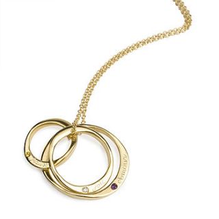 18ct gold vermeil ring necklace with stones by sibylle jewels