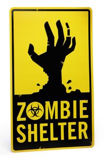 Aluminum Zombie Shelter Sign