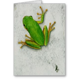 Green Frog Blank Greeting Card