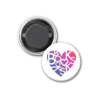 Book Lover's Heart® Button Fridge Magnets