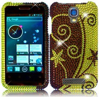 For ZTE Engage V8000 Full Diamond Bling Cover Case Elegant Swirl Accessory Cell Phones & Accessories