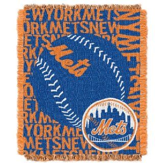 MLB New York Mets 48 x 60 Inch Double Play Jacquard Triple Woven Throw  Sports Fan Throw Blankets  Sports & Outdoors