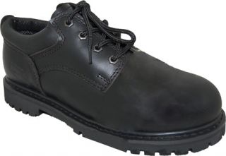 American Rugged Wear Leather Steel Toe Oxford   Black Leather
