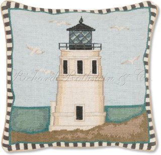 Nautical Lighthouse Maritime Nantucket Beach Summer Decorative Pillow   Throw Pillows