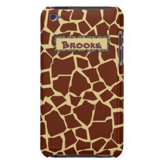 Giraffe Pattern Animal Print Custom Name Skin Case iPod Touch Cases