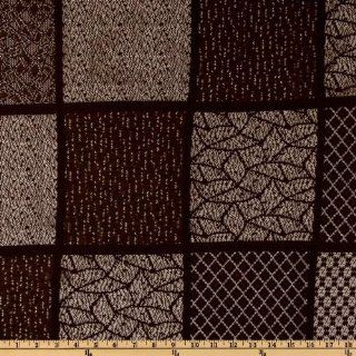 54'' Wide Novelty Lace Squares Brown Fabric By The Yard