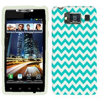Motorola Droid Razr HD Chevron Zig Zag Turquoise & White Phone Case Cover Cell Phones & Accessories