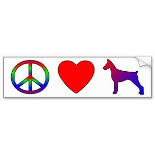 Peace Love Doberman Pinschers Bumper Sticker