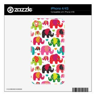 retro elephant kids pattern wallpaper iPhone 4 decals