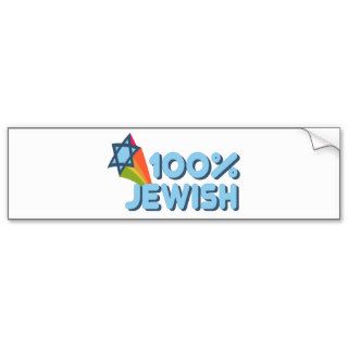 100% JEWISH + Magen David Bumper Stickers
