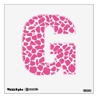 Pink Animal print Initial Wall Decals