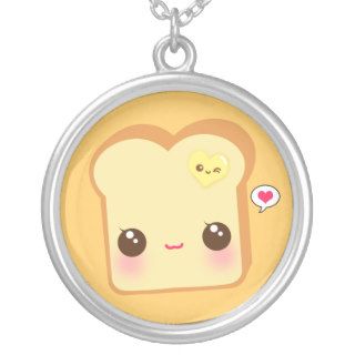Kawaii toast with cute heart butter necklaces