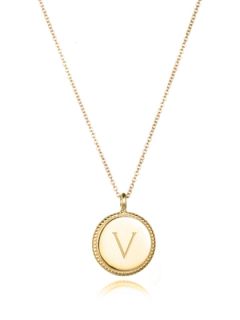 "V" Initial Pendant Necklace by Amelia Rose Design