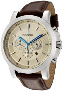 Fossil FS4248  Watches,Mens Arkitekt Chronograph Champagne Dial Brown Leather, Chronograph Fossil Quartz Watches