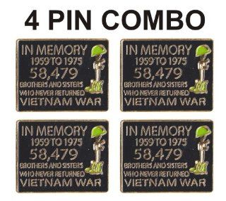 In Memory Vietnam War Vet Veteran Lapel Hat Pin Memorial Day 4 PACK 