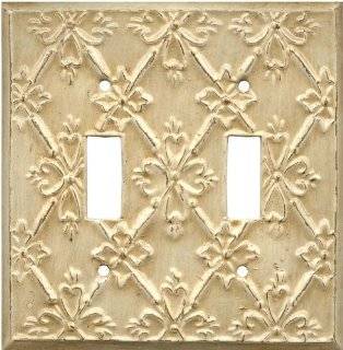 BAROQUE White Switchplates Outlet Covers, Rockers, GFCI 2 Toggle   Switch Plates  
