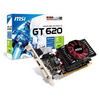 MSI NVIDIA GeForce GT 620 2GB GDDR3 VGA/DVI/HDMI Low Profile PCI Express Video Card N620GT MD2GD3/LP Computers & Accessories