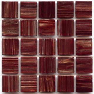 12 x 12 In. Bordeaux Glass Red Mosaic Tile Kitchen, Bathroom Backsplash Tiling Tiling    