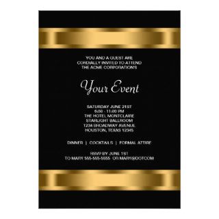 Black Gold Black Corporate Party Event Template Personalized Invite