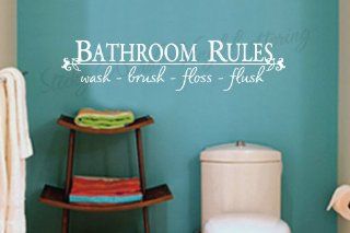 Bathroom Rules vinyl wall lettering words sticky art home decor quotes stickers decals   Wall D?cor