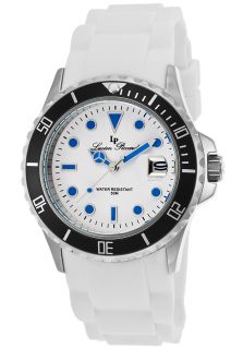 Lucien Piccard 12883 02 BLA  Watches,Vaux Silver Tone Steel Case White Dial Blue Accents White Silicone Strap, Casual Lucien Piccard Quartz Watches