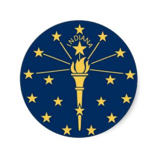 Indiana State Flag Round Sticker