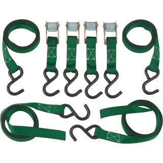 SmartStraps Cambuckle Tie-Downs — 1in. x 10ft. Each, 4 Pack, 900Lb. Capacity, Model# 146  Auto Lock   Buckle Tie Down Straps
