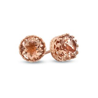 0mm Simulated Morganite Doublet Crown Earrings in Sterling Silver