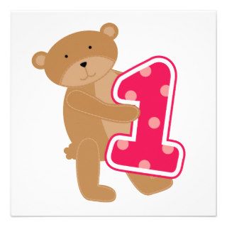 Bear 1st Birthday T shirts and Gifts Invitations