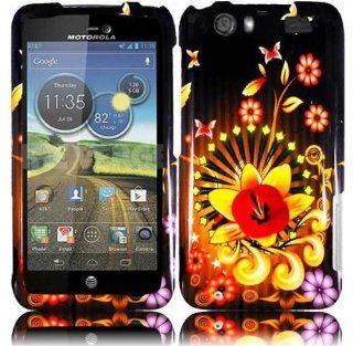 Motorola Atrix 3 MB886 Atrix HD   Design Cover   Shine Flower Cell Phones & Accessories