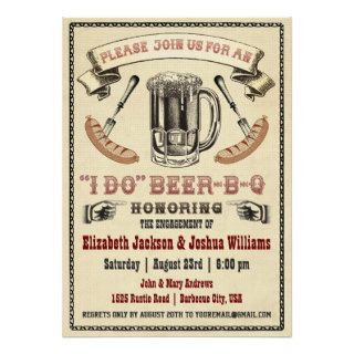 I DO Beer B Q Engagement Party Invite