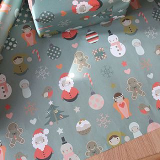christmas wrapping paper pack by the chalk lion