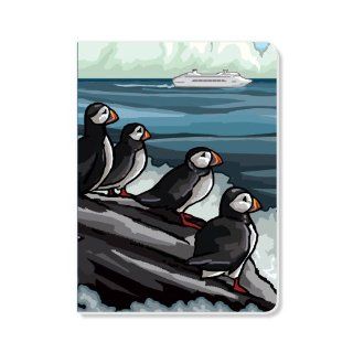 ECOeverywhere Alajra Puffins Journal, 160 Pages, 7.625 x 5.625 Inches, Multicolored (jr11874)  Hardcover Executive Notebooks 