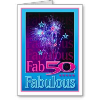 Fab*50* Happy Birthday Card
