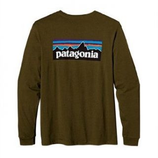 Patagonia P 6 Logo Long Sleeve Mens Hickory Medium  Fashion T Shirts  Clothing