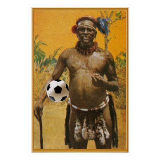 Zulu Warrior Chiefs soccer ball love Posters