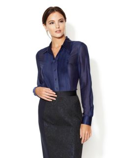 Alison Silk Pintucked Blouse by Elie Tahari