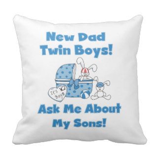 Twin Boys New Dad Gifts Throw Pillows