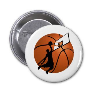 Slam Dunk Basketball Player w/Hoop on Ball Pins