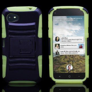 CoverON HYBRID Dual Heavy Duty Hard BLACK Case and Soft NEON GREEN Silicone Skin Cover with Kickstand for HTC FIRST [WCH628] Cell Phones & Accessories