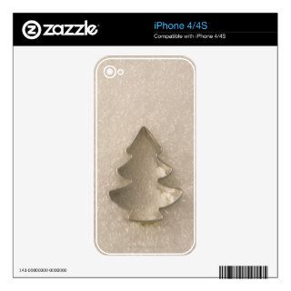 Tree Shaped Cookie Cutter in Snow iPhone 4 Decal