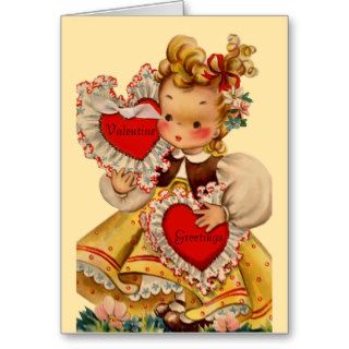 Vintage Hearts Sweetheart Greeting Card