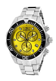 Invicta 11491  Watches,Mens Pro Diver Chronograph Yellow Dial Stainless Steel, Chronograph Invicta Quartz Watches